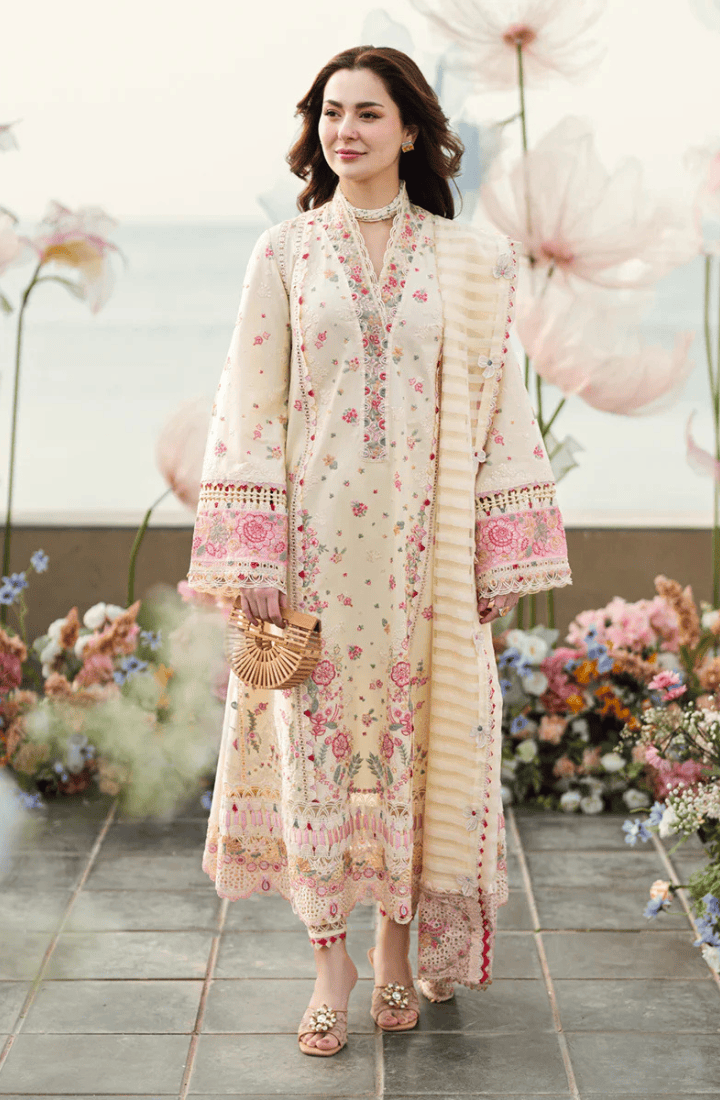 Qalamkaar - 3PC Lawn Embroidered Suit - USME-017073