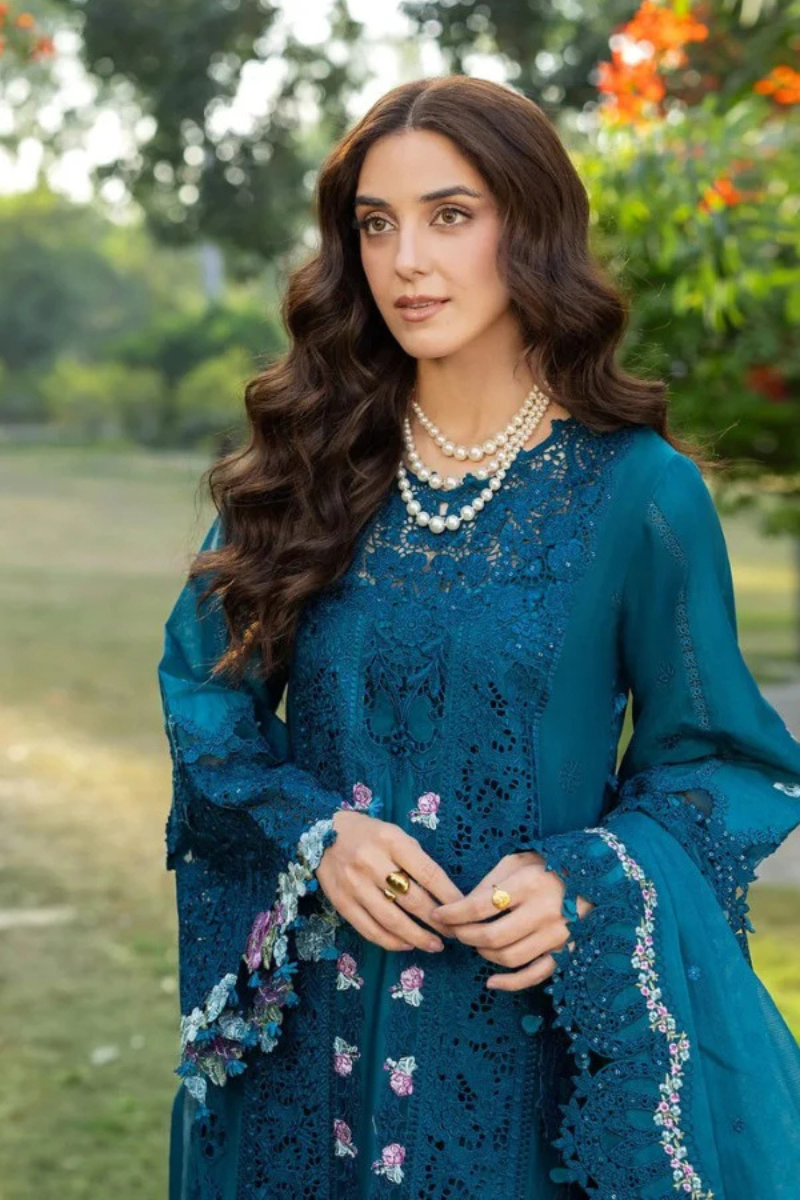 SAPPHIRE – 3 Piece Embroidered Lawn – HS – 067