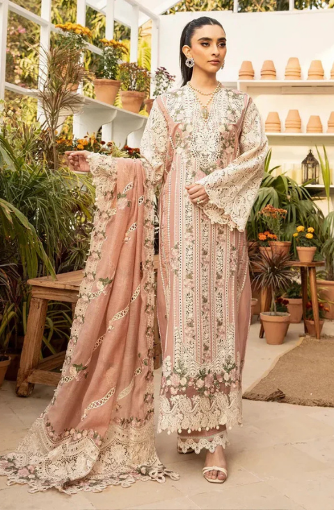 Embroidered Dhanak Unstitched 3PC Set - HS - 095