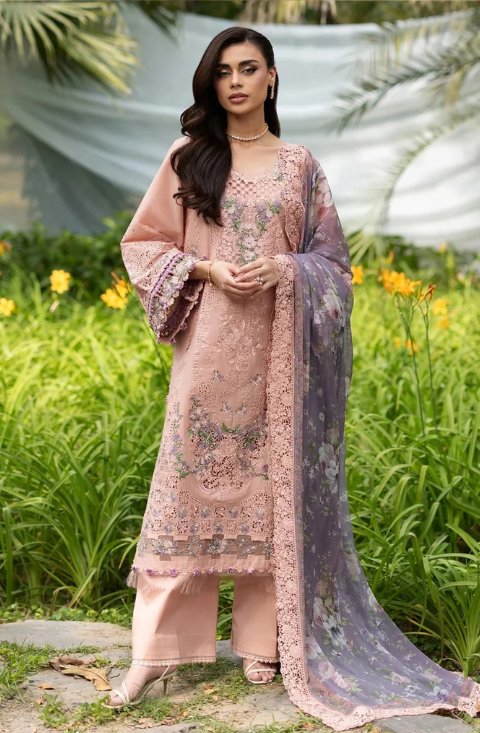 Lawn - Elaf Premium - Luxury BLUSHING ROSE - HS - 0110
