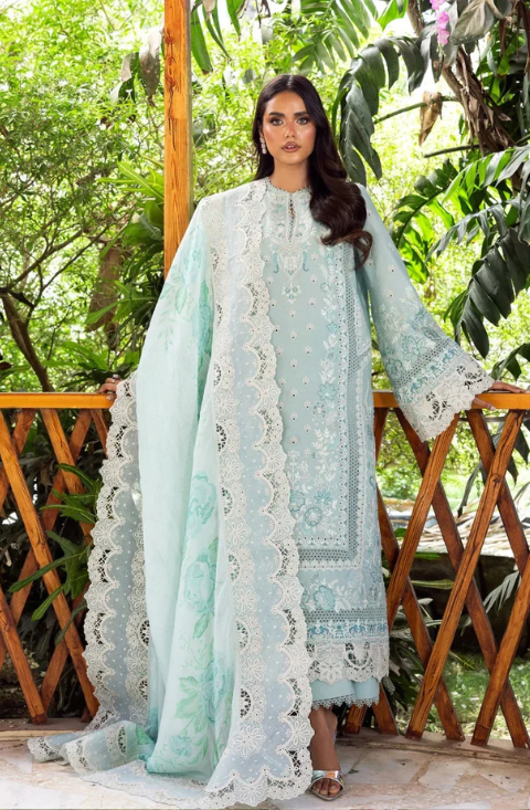 Golnar - Luxury Viscose 3PC Chikenkari Heavy Embroidered Suit - HS - 0118