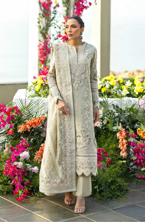 Akbar Aslam - 3PC Luxury Dhanak Embroidered Suit - HS - 096