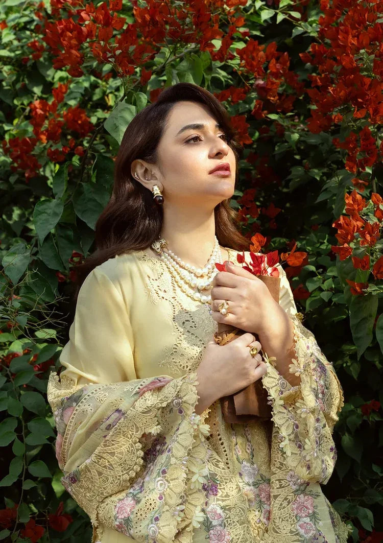 RANG RASIYA-3PC LAWN EMBROIDERED SHIRT WITH CHIFFON PRINTED EMBROIDERED DUPATTA AND TROUSER - HS - 0119