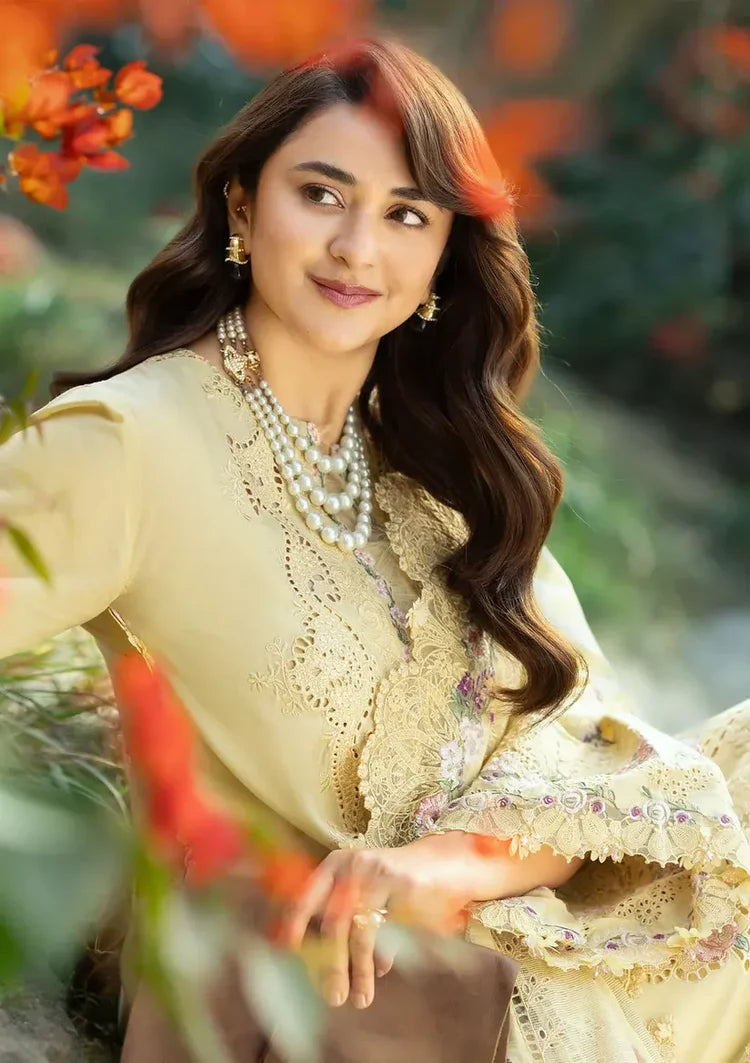 RANG RASIYA-3PC LAWN EMBROIDERED SHIRT WITH CHIFFON PRINTED EMBROIDERED DUPATTA AND TROUSER - HS - 0119