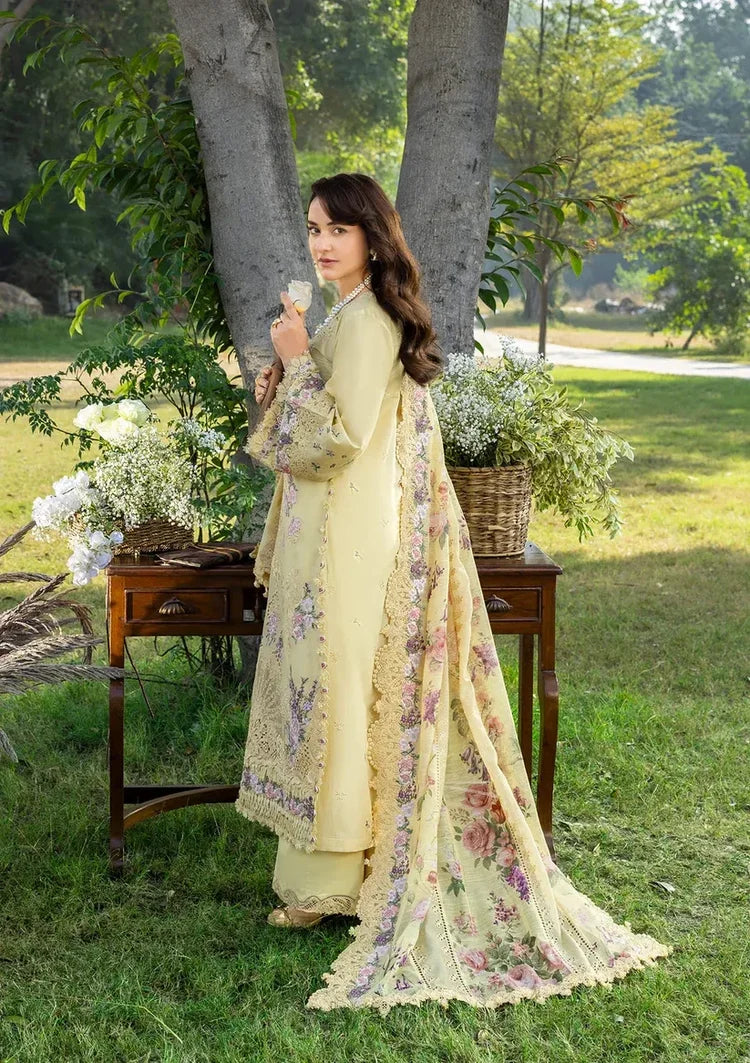 RANG RASIYA-3PC LAWN EMBROIDERED SHIRT WITH CHIFFON PRINTED EMBROIDERED DUPATTA AND TROUSER - HS - 0119
