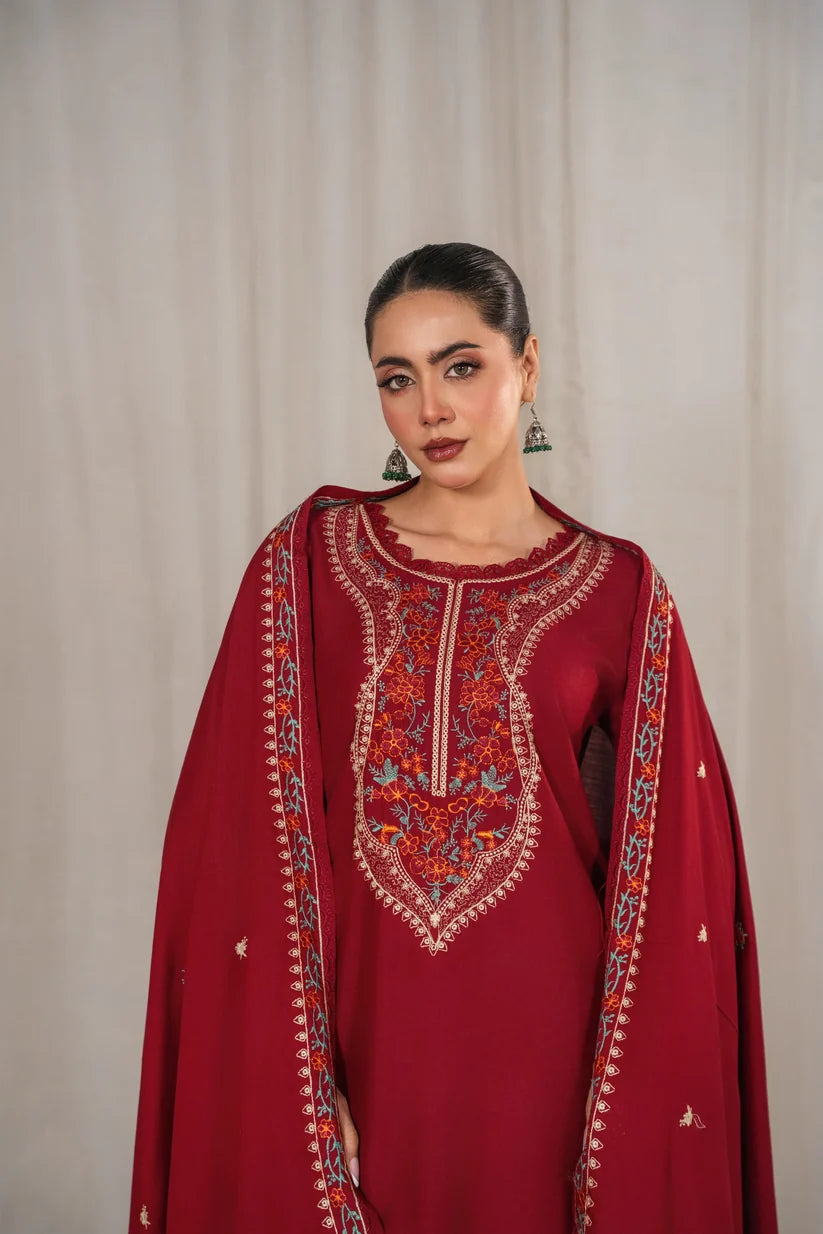 Kesar Dhanak embroidered 2 Piece Farshi - HS - 0137