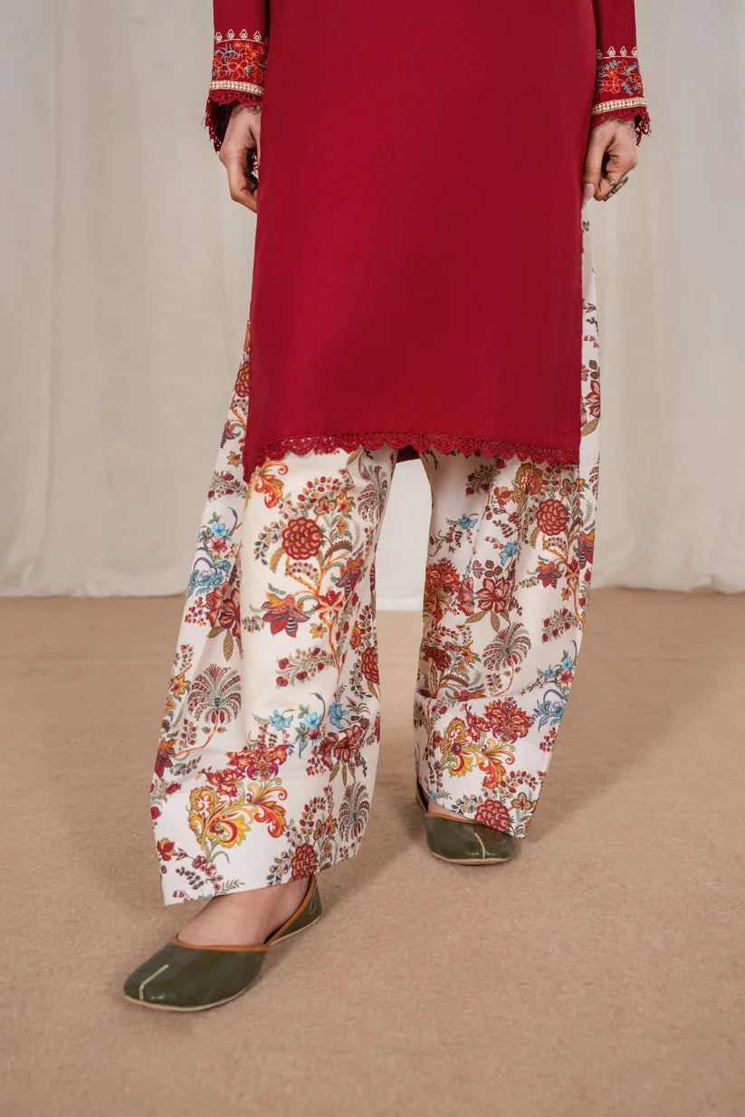 Kesar Dhanak embroidered 2 Piece Farshi - HS - 0137